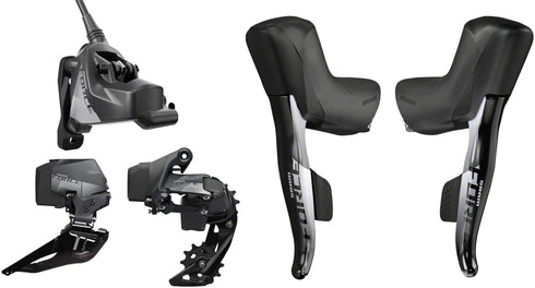Force eTap AXS 2X D1 Electronic HRD FM Groupset (Shift/Hyd DiscBrake, 2Piece Cal, RearDer 33T Max & batt, FrontDer & batt, 160Rotors CLX-R CntrLck, Charger/cord & QuickStart Guide)