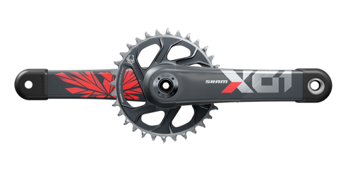 SRAM Crankset X01 Eagle Boost 148 DUB 12s 175 w Direct Mount 32T X-SYNC 2 Chainring Lunar Oxy Red (DUB Cups/Bearings not included) C3